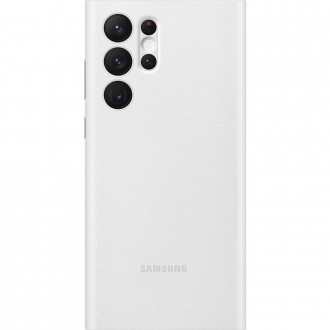 Samsung Smart Clear View Standing Cover Case Antibacterial Samsung Galaxy S22 Ultra Smart Flip Case white (EF-ZS908CWEGEE)