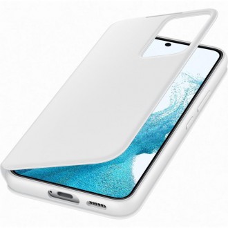 Samsung Smart Clear View Standing Cover Case Antibacterial Samsung Galaxy S22 Smart Flip Case white (EF-ZS901CWEGEE)