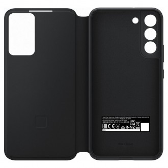 Antibakteriální pouzdro Samsung Smart Clear View Standing Cover s chytrým flipem pro Samsung Galaxy S22 černý (EF-ZS901CBEGEE)