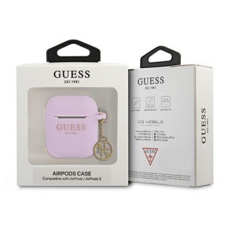 Guess GUA2LSC4EU kryt AirPods fialový/fialový Silicone Charm 4G Collection