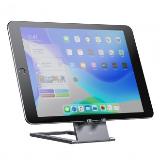 Baseus skládací stolní stojan držák na tablet šedý (LUKP000013)