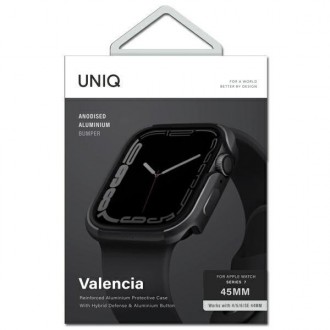 UNIQ etui Valencia Apple Watch Series 4/5/6/7/8/SE 45/44mm. grafitowy/graphite