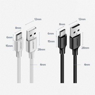 Ugreen cable USB cable - USB Type C Quick Charge 3.0 3A 0.25m black (US287 60114)