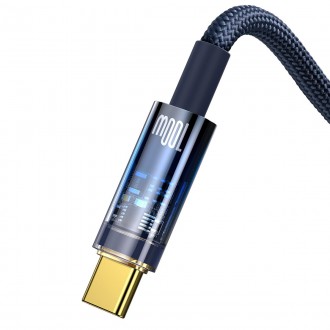 Kabel Baseus Explorer Series Kabel USB – USB Typ C 100W 1m modrý (CATS000203)
