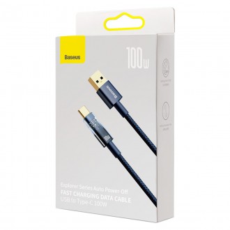 Kabel Baseus Explorer Series Kabel USB – USB Typ C 100W 1m modrý (CATS000203)