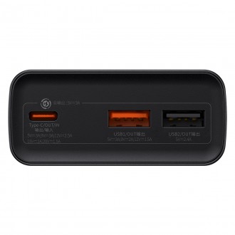 Powerbanka Baseus Adaman 20000mAh 30W černá + kabel USB typu C (PPAD030001)