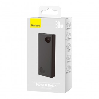 Powerbanka Baseus Adaman 20000mAh 30W černá + kabel USB typu C (PPAD030001)