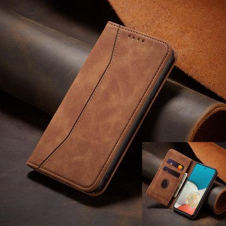 Magnet Fancy Case Case For Samsung Galaxy A53 5G Pouch Wallet Card Holder Brown