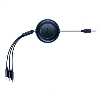 Baseus Bright Mirror 2 kabel 3v1 kabel USB Typ A - micro USB + Lightning + USB Typ C 3,5A 1,1 m modrý (CAMJ010003)