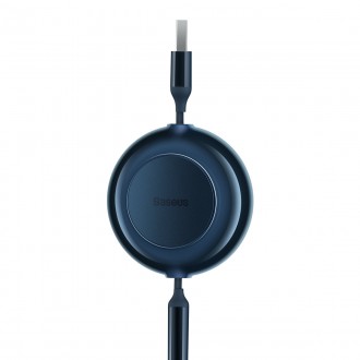 Baseus Bright Mirror 2 kabel 3v1 kabel USB Typ A - micro USB + Lightning + USB Typ C 3,5A 1,1 m modrý (CAMJ010003)