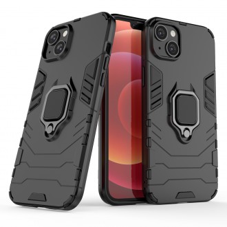 Pouzdro Ring Armor pro iPhone 14 pancéřový kryt magnetický držák kroužkový černý