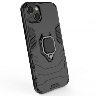Pouzdro Ring Armor pro iPhone 14 pancéřový kryt magnetický držák kroužkový černý