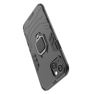 Pouzdro Ring Armor pro iPhone 14 pancéřový kryt magnetický držák kroužkový černý
