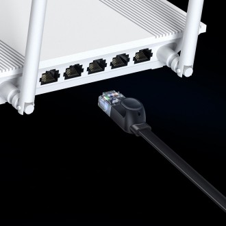 Plochý síťový kabel Baseus Speed Six RJ45 1000Mbps 2m černý (WKJS000101)