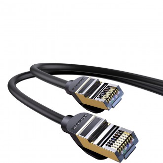 Baseus Speed Seven síťový kabel RJ45 10Gbps 1,5m černý (WKJS010201)
