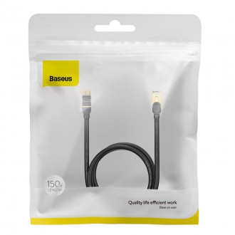 Baseus Speed Seven síťový kabel RJ45 10Gbps 1,5m černý (WKJS010201)