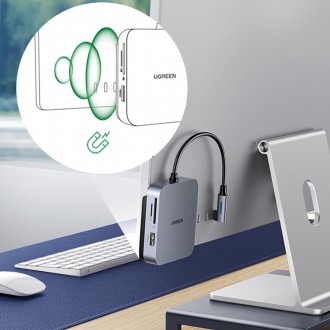 Ugreen HUB for iMac USB Type C - 3 x USB Type A 3.1 Gen 1 + SD / TF gray (CM521 60377)