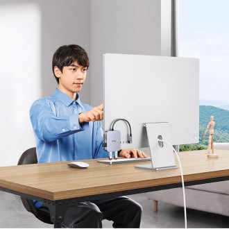 Ugreen HUB for iMac USB Type C - 3 x USB Type A 3.1 Gen 1 + SD / TF gray (CM521 60377)