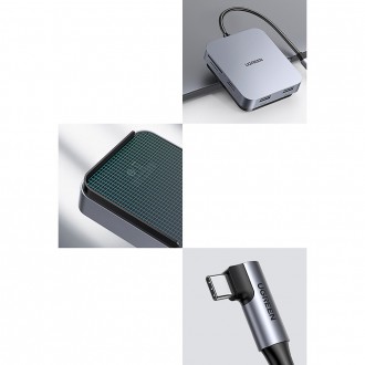 Ugreen HUB for iMac USB Type C - 3 x USB Type A 3.1 Gen 1 + SD / TF gray (CM521 60377)