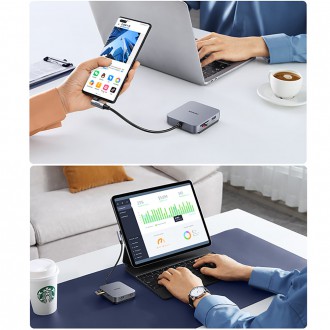 Ugreen HUB for iMac USB Type C - 3 x USB Type A 3.1 Gen 1 + SD / TF gray (CM521 60377)