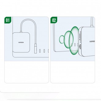 Ugreen HUB for iMac USB Type C - 3 x USB Type A 3.1 Gen 1 + SD / TF gray (CM521 60377)
