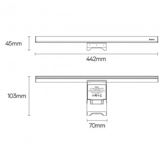 Baseus i-wok2 LED lampa pro osvětlení obrazovky stolního monitoru černá (DGIW000101)