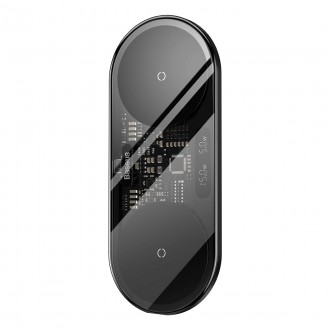 [RETURNED ITEM] Baseus Digital LED Display dual wireless charger with digital display 20W black (WXSX010101)