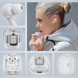 Bezdrátová sluchátka TWS Bluetooth do uší Acefast šedá (moderní šedá T6)