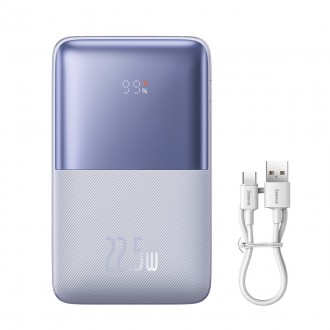 Powerbanka Baseus Bipow Pro 20000mAh 22,5W fialová s kabelem USB typu A - USB typu C 3A 0,3 m (PPBD030005)