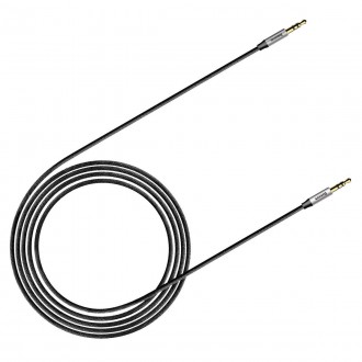 Stereo audio kabel Baseus Yiven M30 AUX 3,5 mm samec mini jack 1,5 m stříbrno-černý (CAM30-CS1)