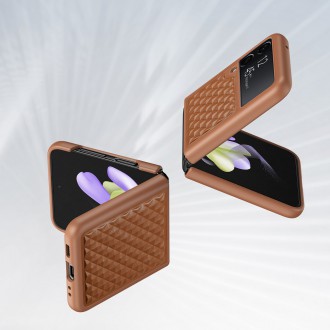 Kožené pouzdro Dux Ducis Venice pro Samsung Galaxy Z Flip 4 hnědé