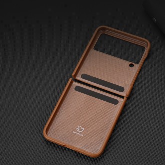 Kožené pouzdro Dux Ducis Venice pro Samsung Galaxy Z Flip 4 hnědé