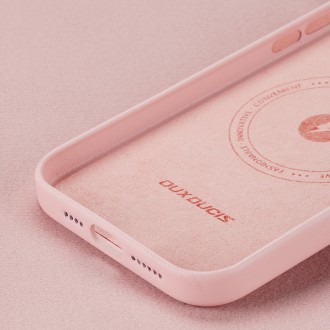 Dux Ducis Grit Leather Case for iPhone 14 Pro Max Elegant Faux Leather Cover (MagSafe Compatible) Pink