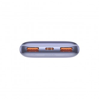 Baseus Bipow Pro Power Bank 10000mAh 20W fialová s kabelem USB typu A – USB typu C 3A 0,3 m (PPBD040205)