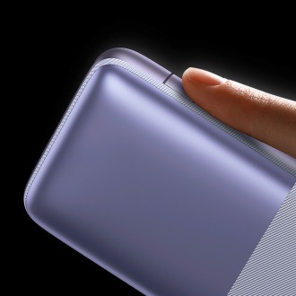 Baseus Bipow Pro Power Bank 10000mAh 20W fialová s kabelem USB typu A – USB typu C 3A 0,3 m (PPBD040205)