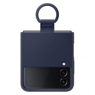 Samsung ring silicone cover case for Samsung galaxy z flip4 hanger case navy blue (ef-pf721tnegww)
