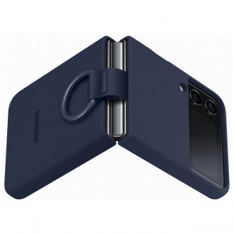 Samsung ring silicone cover case for Samsung galaxy z flip4 hanger case navy blue (ef-pf721tnegww)