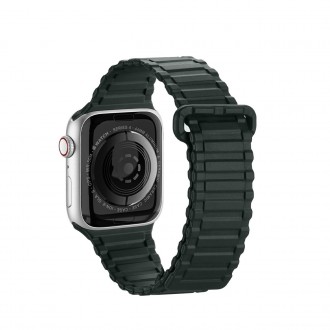 Dux Ducis Strap (Verze Armor) Řemínek pro Apple Watch SE, 8, 7, 6, 5, 4, 3, 2, 1 (41, 40, 38 mm) Magnetický silikonový náramek Zelený
