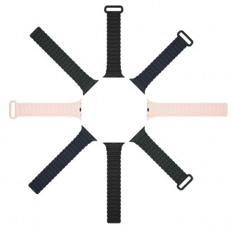 Dux Ducis Strap (Verze Armor) Řemínek pro Apple Watch SE, 8, 7, 6, 5, 4, 3, 2, 1 (41, 40, 38 mm) Magnetický silikonový náramek Zelený