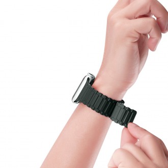 Dux Ducis Strap (Verze Armor) Řemínek pro Apple Watch SE, 8, 7, 6, 5, 4, 3, 2, 1 (41, 40, 38 mm) Magnetický silikonový náramek Zelený