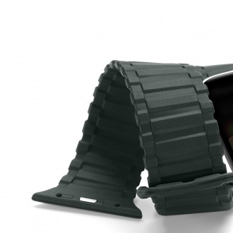 Dux Ducis Strap (Verze Armor) Řemínek pro Apple Watch SE, 8, 7, 6, 5, 4, 3, 2, 1 (41, 40, 38 mm) Magnetický silikonový náramek Zelený