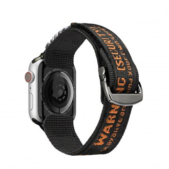 Řemínek Dux Ducis Strap (venkovní verze) pro Apple Watch Ultra, SE, 8, 7, 6, 5, 4, 3, 2, 1 (49, 45, 44, 42 mm) nylonový náramek černý a oranžový