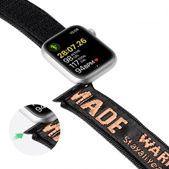 Řemínek Dux Ducis Strap (venkovní verze) pro Apple Watch Ultra, SE, 8, 7, 6, 5, 4, 3, 2, 1 (49, 45, 44, 42 mm) nylonový náramek černý a oranžový