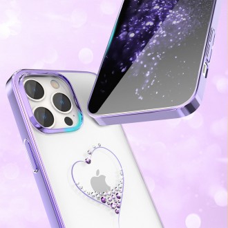 Pouzdro Kingxbar Wish Series pro iPhone 14 Pro Max zdobené fialovými krystaly