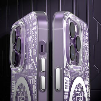 Magnetické pouzdro Kingxbar PQY Geek Series pro iPhone 14 Plus MagSafe zlaté