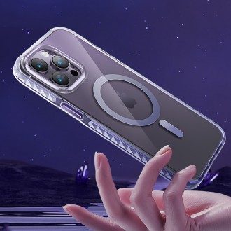 Magnetické pouzdro Kingxbar PQY Ice Crystal Series pro iPhone 14 MagSafe šedé