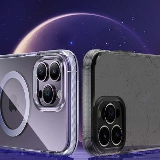 Magnetické pouzdro Kingxbar PQY Ice Crystal Series pro iPhone 14 MagSafe stříbrné