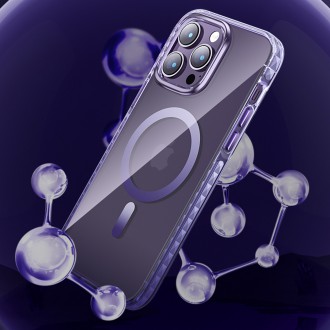 Magnetické pouzdro Kingxbar PQY Ice Crystal Series pro iPhone 14 Pro MagSafe fialové