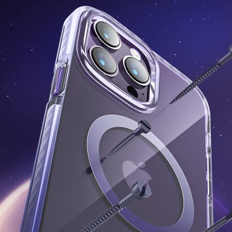 Magnetické pouzdro Kingxbar PQY Ice Crystal Series pro iPhone 14 Plus MagSafe šedé