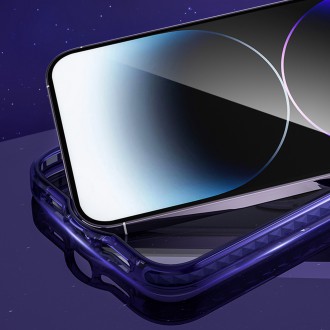 Magnetické pouzdro Kingxbar PQY Ice Crystal Series pro iPhone 14 Plus MagSafe stříbrné